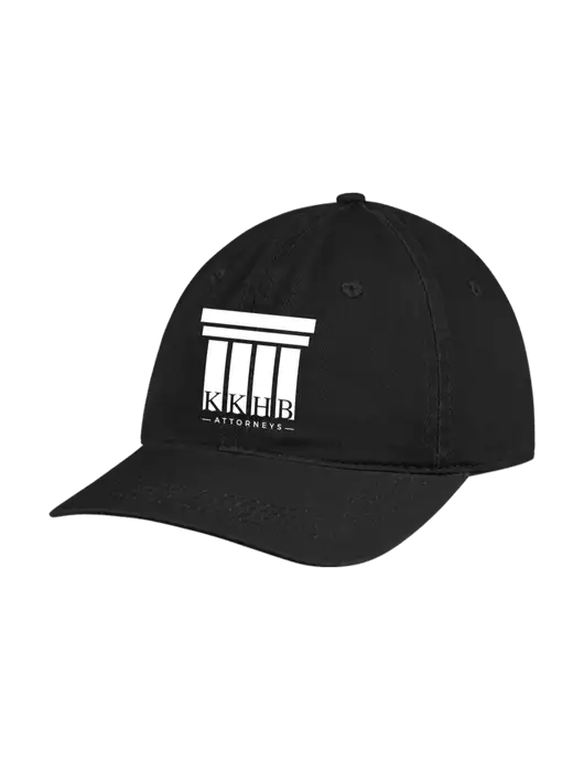 Garment Washed Unstructured Twill Black Cap w/KKHB Attorneys Logo