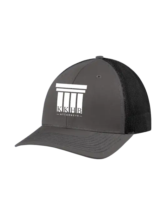 Richardson Adjustable Snapback Original 112 Trucker Cap Dark Grey w/Black Mesh w/KKHB Attorneys Logo