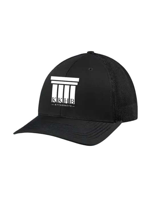 Richardson Adjustable Snapback Original 112 Trucker Cap Black w/Black Mesh w/KKHB Attorneys Logo