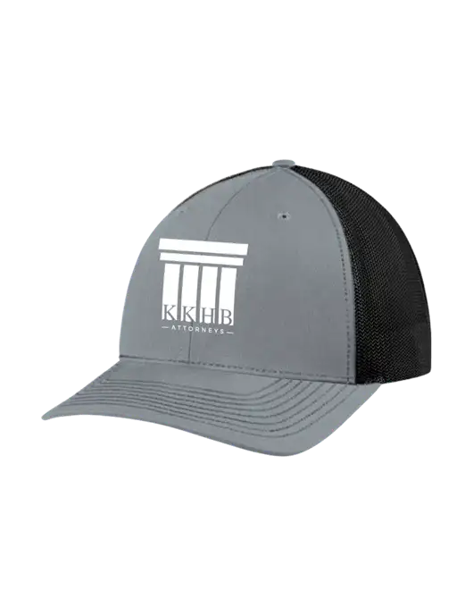 Richardson Adjustable Snapback Original 112 Trucker Cap Heather Grey w/Black Mesh w/KKHB Attorneys Logo
