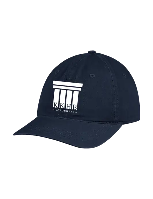 Garment Washed Unstructured Twill Navy Cap w/KKHB Attorneys Logo