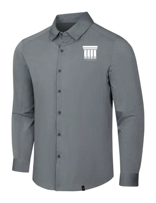 OGIO Medium Grey Heather Commuter Woven Shirt w/KKHB Attorneys Logo