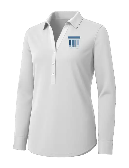 Womens White City Stretch Shirt w/KKHB Attorneys Logo