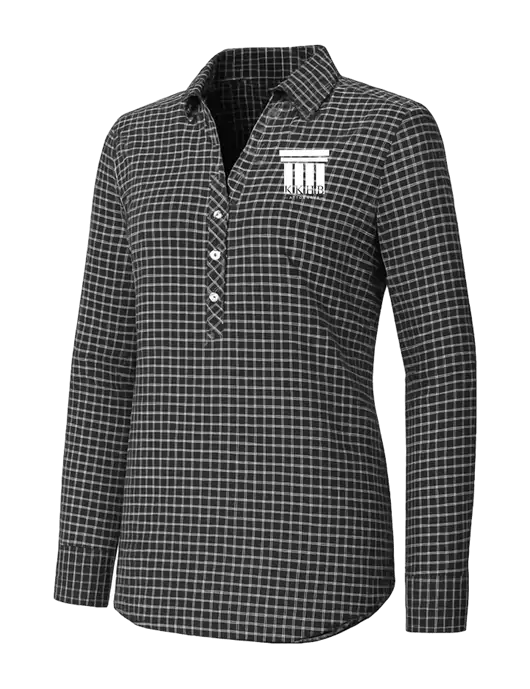 Womens Dark Grey/White City Stretch Shirt w/KKHB Attorneys Logo