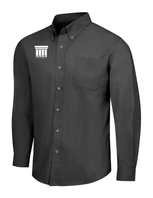 Soft Black Crosshatch Easy Care Shirt w/KKHB Attorneys Logo