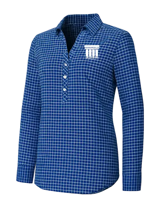 Womens Navy/White City Stretch Shirt w/KKHB Attorneys Logo