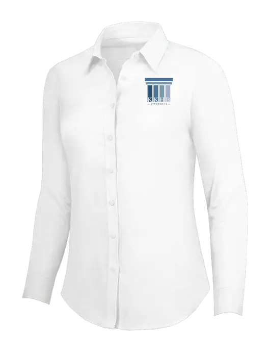 White Womens SuperPro Oxford Shirt w/KKHB Attorneys Logo