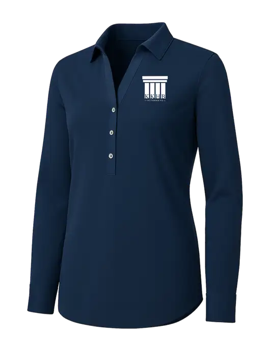 Womens Navy City Stretch Shirt w/KKHB Attorneys Logo