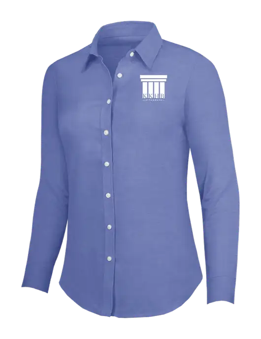 Navy Womens SuperPro Oxford Shirt w/KKHB Attorneys Logo