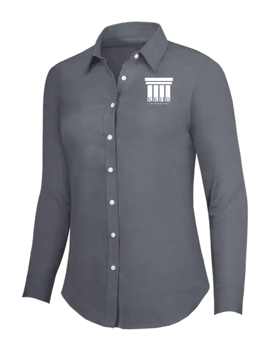 Dark Grey Womens SuperPro Oxford Shirt w/KKHB Attorneys Logo