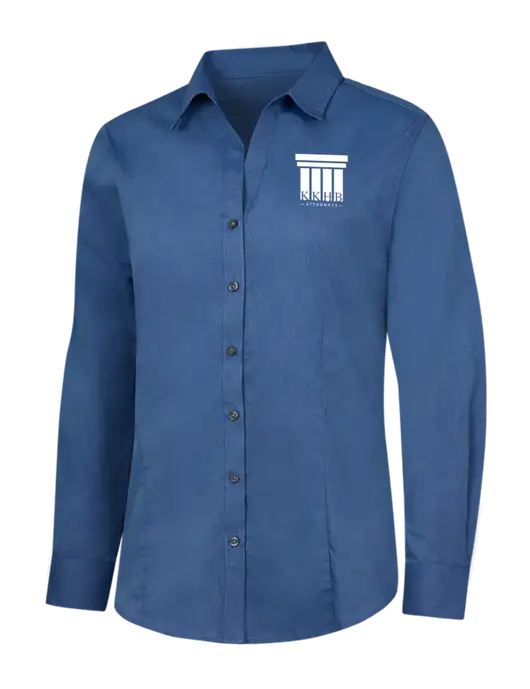 Light Navy Womens Crosshatch Easy Care Shirt w/KKHB Attorneys Logo