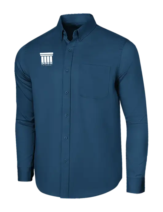 Long Sleeve Light Navy Superpro React Twill Shirt w/KKHB Attorneys Logo