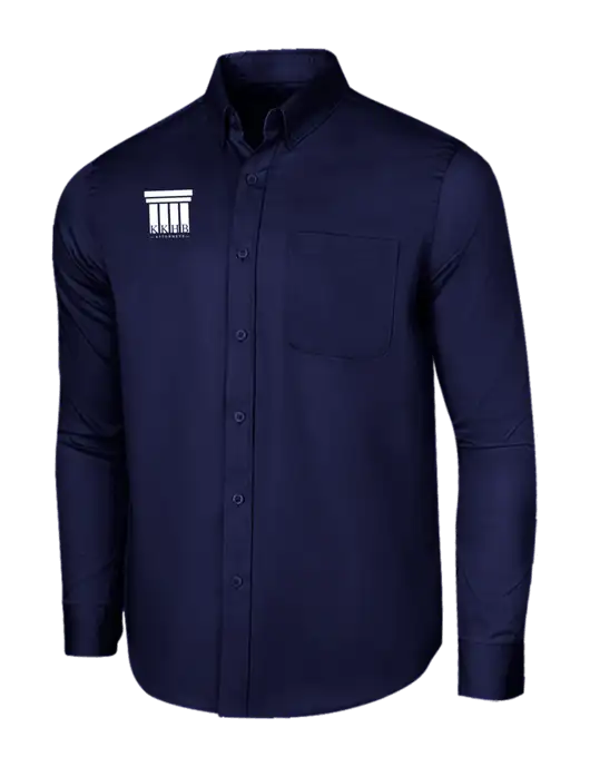 Long Sleeve Navy Superpro React Twill Shirt w/KKHB Attorneys Logo