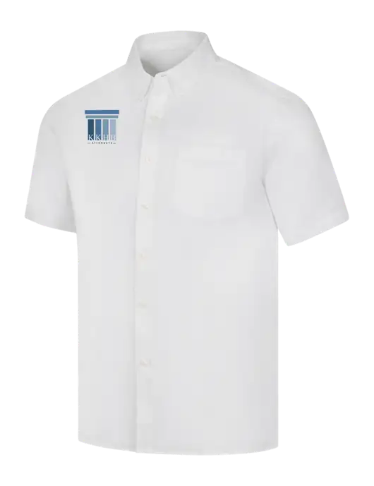 Short Sleeve White Superpro React Twill Shirt w/KKHB Attorneys Logo