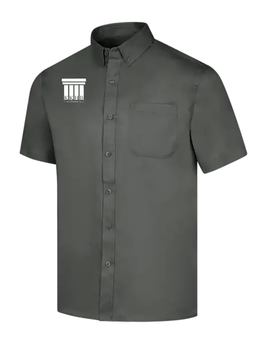 Short Sleeve Dark Grey Superpro React Twill Shirt w/KKHB Attorneys Logo