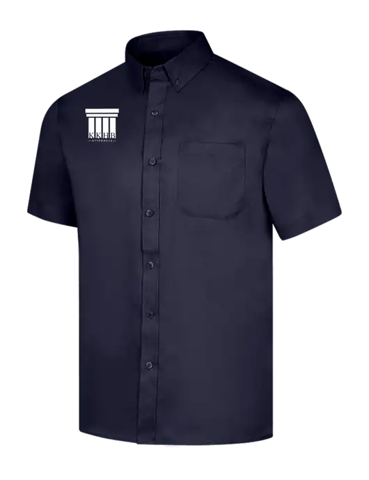 Short Sleeve Navy Superpro React Twill Shirt w/KKHB Attorneys Logo