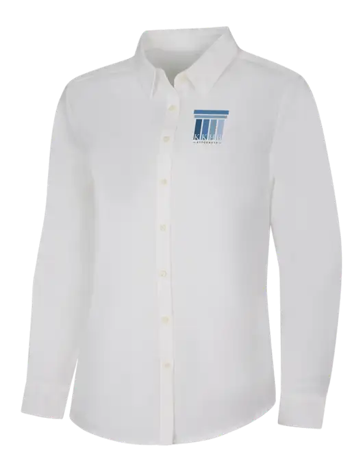 Womens White Long Sleeve Superpro React Twill Shirt w/KKHB Attorneys Logo