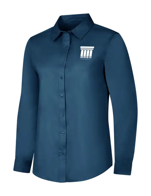 Light Navy Womens Long Sleeve Superpro React Twill Shirt w/KKHB Attorneys Logo