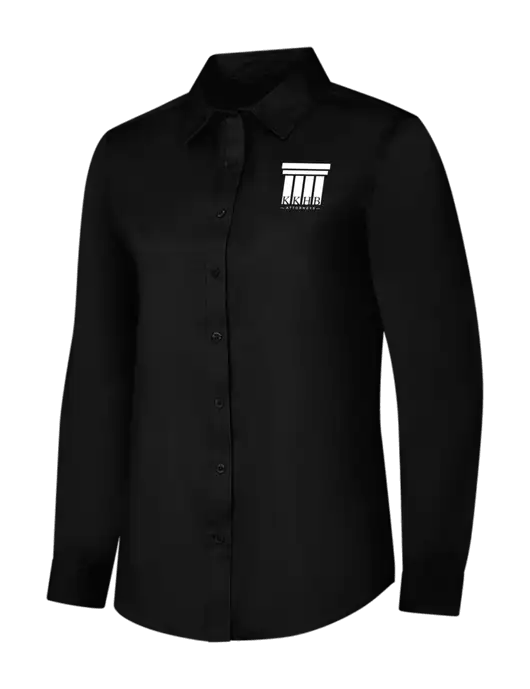 Womens Black Long Sleeve Superpro React Twill Shirt w/KKHB Attorneys Logo