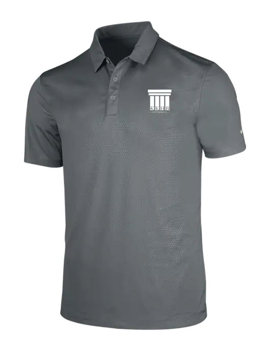 NIKE Medium Grey Dri-Fit Embossed Tri-Blade Polo w/KKHB Attorneys Logo