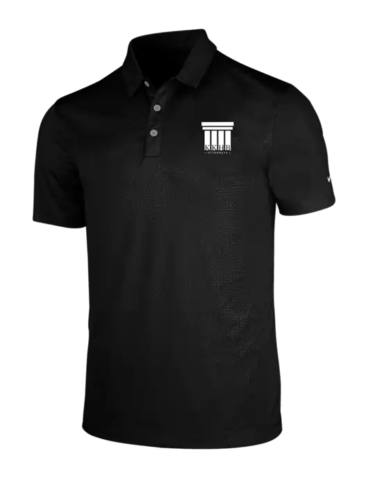 NIKE Black Dri-Fit Embossed Tri-Blade Polo w/KKHB Attorneys Logo