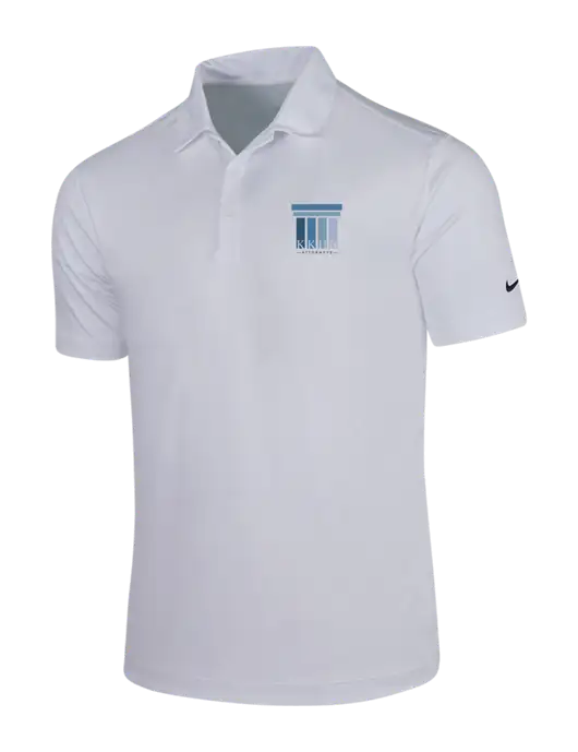 NIKE White Dri-Fit Vertical Mesh Polo w/KKHB Attorneys Logo