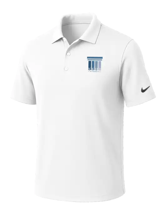 NIKE White Dri-Fit Micro Pique Polo w/KKHB Attorneys Logo