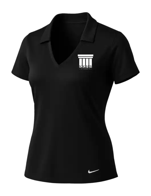 NIKE Black Womens Dri-Fit Vertical Mesh Polo w/KKHB Attorneys Logo