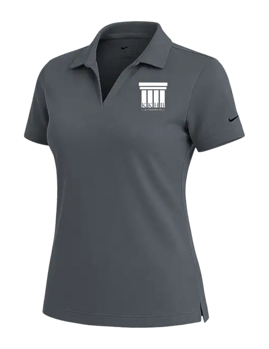NIKE Dark Grey Womens Dri-Fit Micro Pique Polo w/KKHB Attorneys Logo