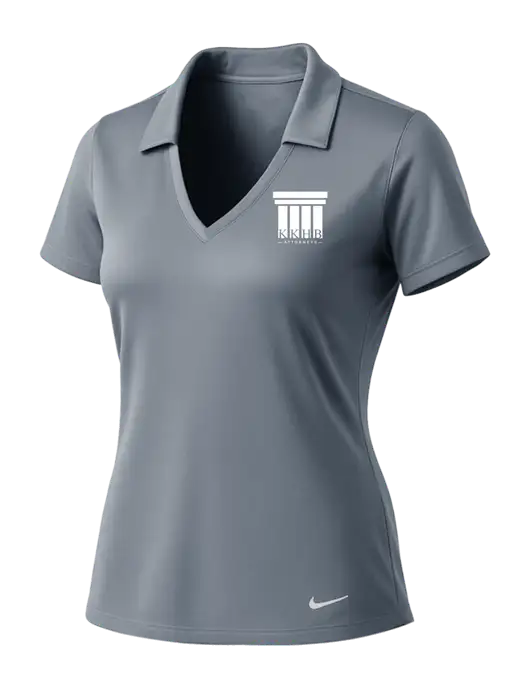 NIKE Medium Grey Womens Dri-Fit Vertical Mesh Polo w/KKHB Attorneys Logo