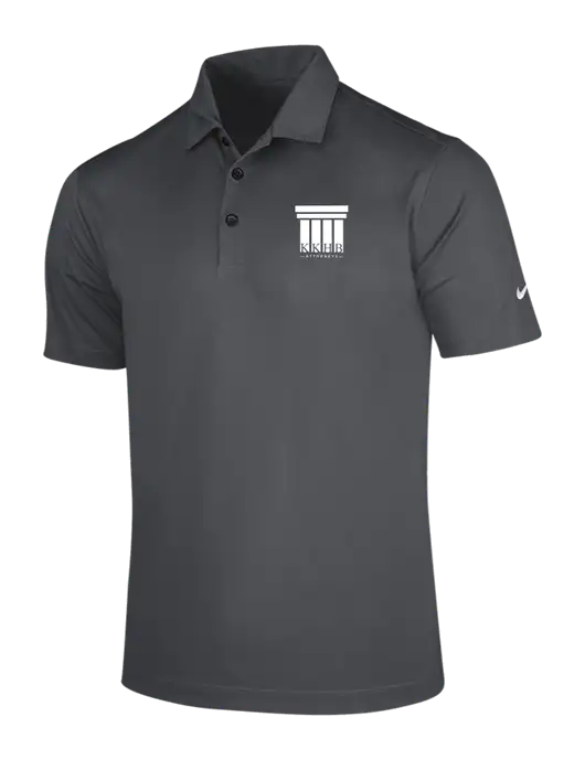 NIKE Dark Grey Dri-Fit Vertical Mesh Polo w/KKHB Attorneys Logo