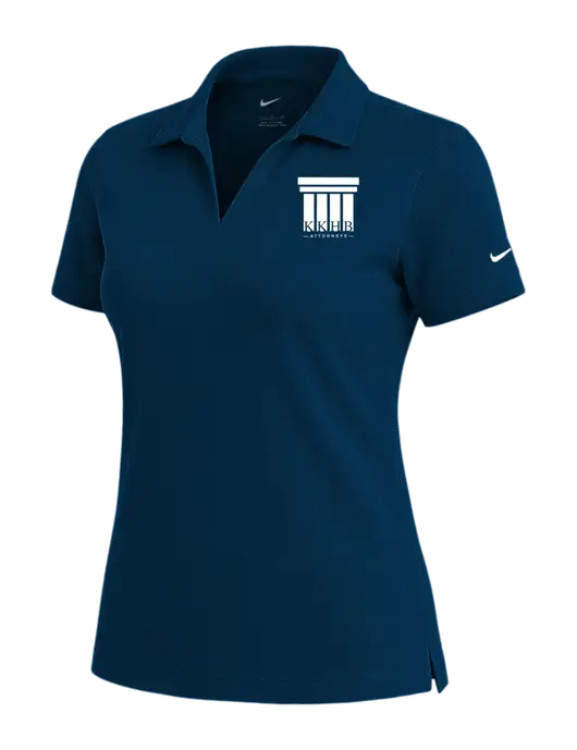 NIKE Navy Womens Dri-Fit Micro Pique Polo w/KKHB Attorneys Logo