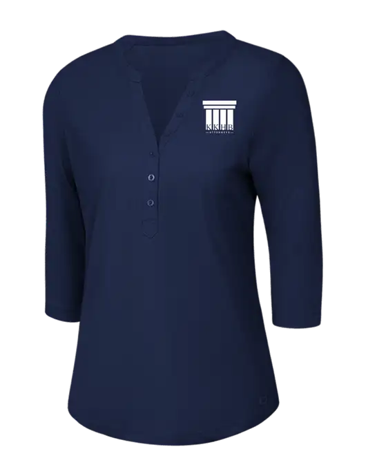 OGIO Navy Jewel Henley w/KKHB Attorneys Logo