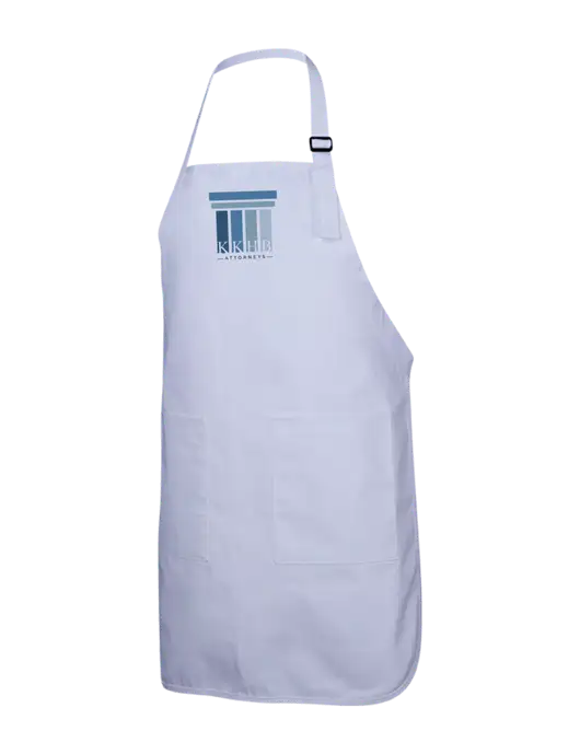 Full-Length White Apron With Pockets w/KKHB Attorneys Logo