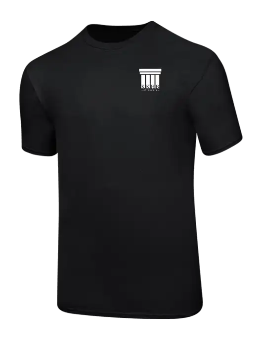 Ring Spun Jet Black 4.5 oz T-Shirt w/KKHB Attorneys Logo