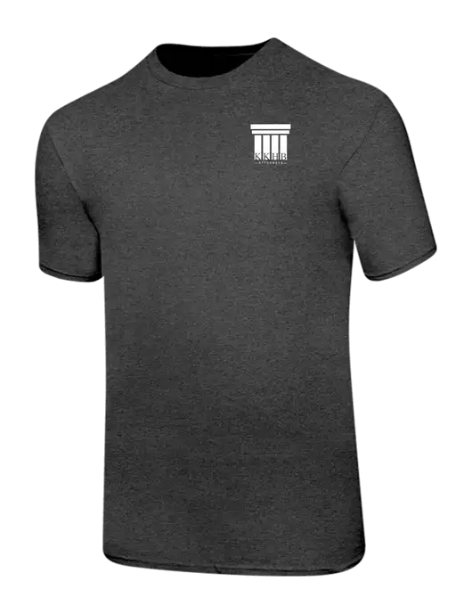 Ring Spun Dark Heather Grey 4.5 oz T-Shirt w/KKHB Attorneys Logo