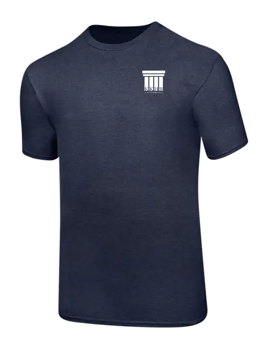 Ring Spun Heather Navy 4.5 oz T-Shirt w/KKHB Attorneys Logo
