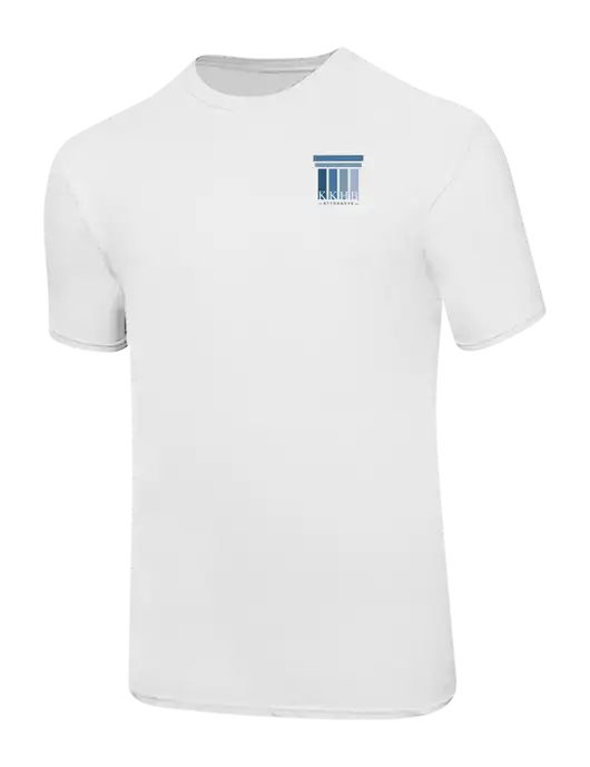 Ring Spun White 4.5 oz T-Shirt w/KKHB Attorneys Logo