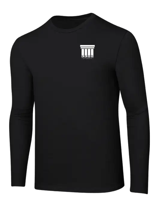 Ring Spun Jet Black 4.5 oz Long Sleeve T-Shirt w/KKHB Attorneys Logo