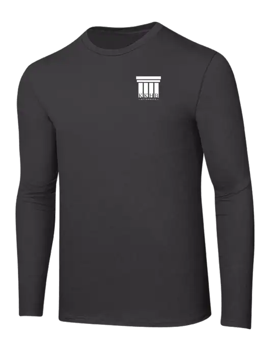 Ring Spun Charcoal 4.5 oz Long Sleeve T-Shirt w/KKHB Attorneys Logo