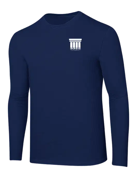 Ring Spun Navy 4.5 oz Long Sleeve T-Shirt w/KKHB Attorneys Logo