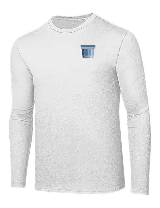 Ring Spun White 4.5 oz Long Sleeve T-Shirt w/KKHB Attorneys Logo