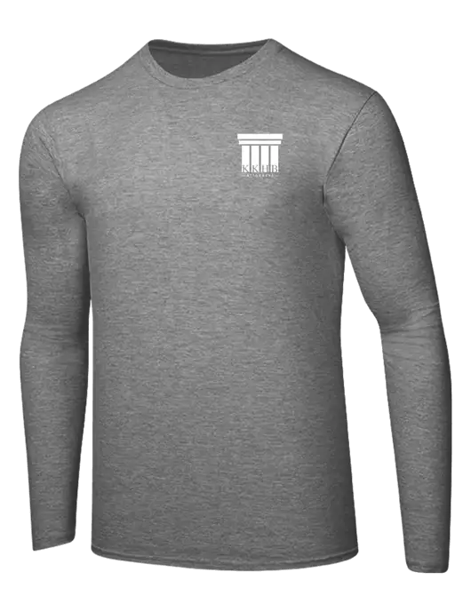 Ring Spun Light Heather Grey 4.5 oz Long Sleeve T-Shirt w/KKHB Attorneys Logo