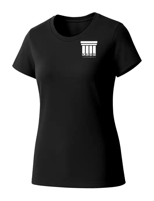 Womens Seriously Soft Black T-Shirt w/KKHB Attorneys Logo