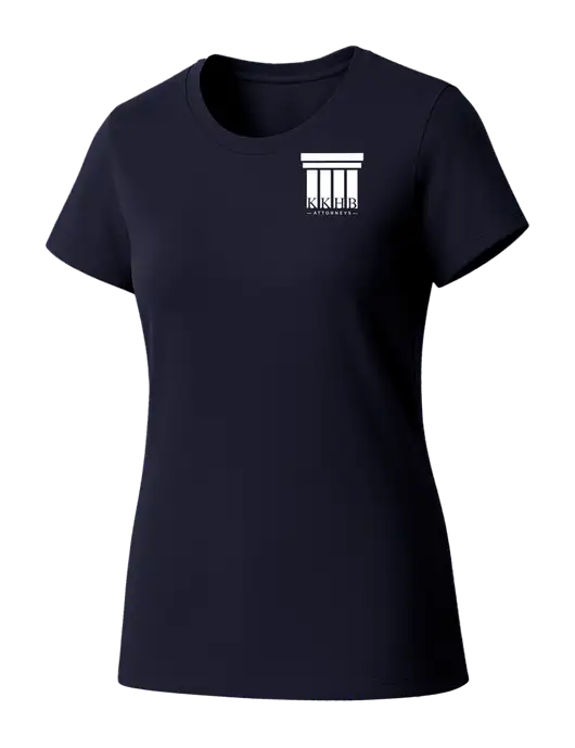 Womens Seriously Soft New Navy T-Shirt w/KKHB Attorneys Logo