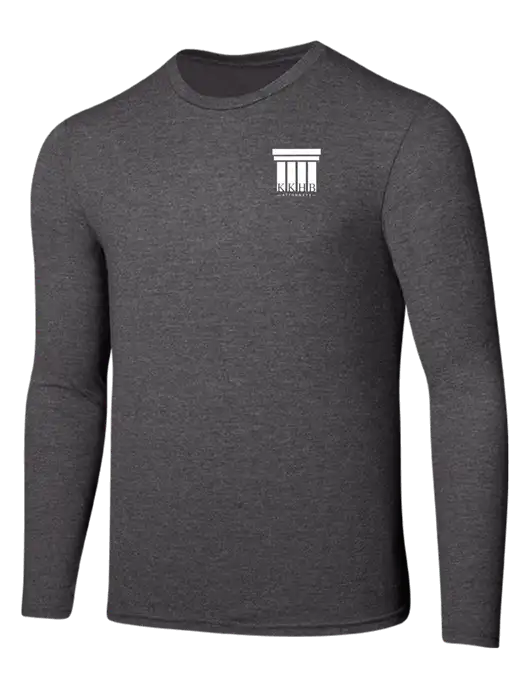 Seriously Soft Heathered Charcoal Long Sleeve T-Shirt w/KKHB Attorneys Logo