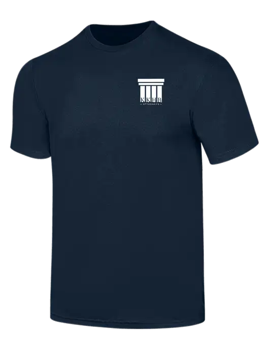 Simply Soft Navy 4.5oz  Poly/Combed Ring Spun Cotton T-Shirt w/KKHB Attorneys Logo