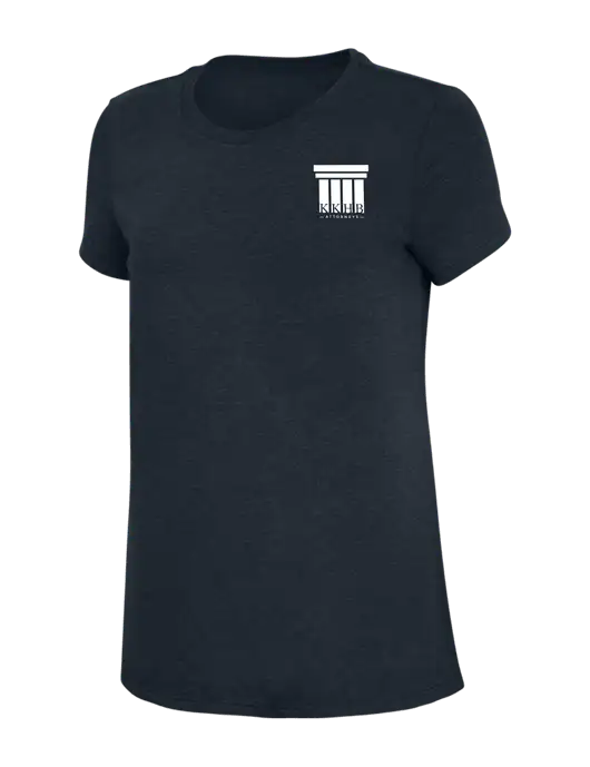 Womens Simply Soft Navy 4.5oz Poly/Combed Ring Spun Cotton T-Shirt w/KKHB Attorneys Logo