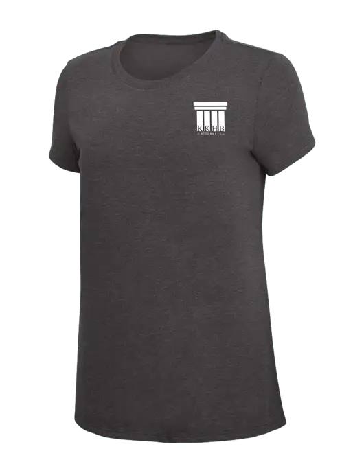 Womens Simply Soft Heather Charcoal 4.5oz  Poly/Combed Ring Spun Cotton T-Shirt w/KKHB Attorneys Logo