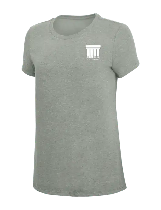 Womens Simply Soft Grey Frost 4.5oz  Poly/Combed Ring Spun Cotton T-Shirt w/KKHB Attorneys Logo